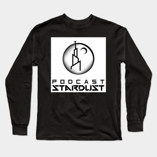 Podcast Stardust Black and White Pixel Logo Long Sleeve T-Shirt